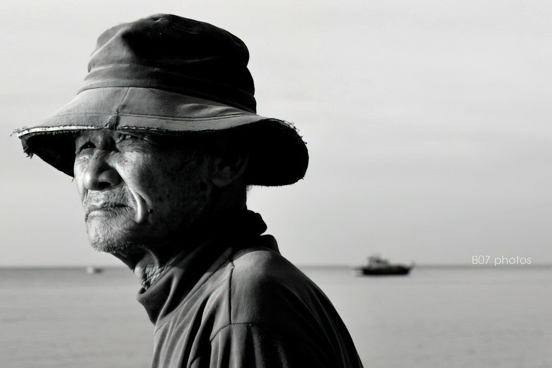 elderly fisherman portrait